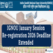 IGNOU January Session Re-registration 2026 Deadline Extended to March 15 With Late Fee; Apply now @ignouiop.samarth.edu.in